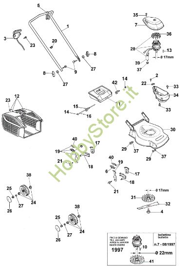 Picture of Esploso completo GE 47 Rasaerba elettrico