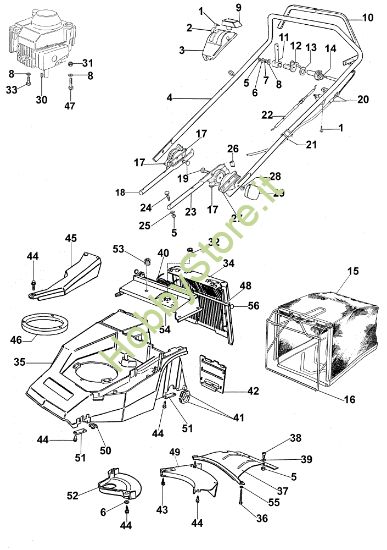 Picture of Manubrio e carcassa LUX 47 Rasaerba