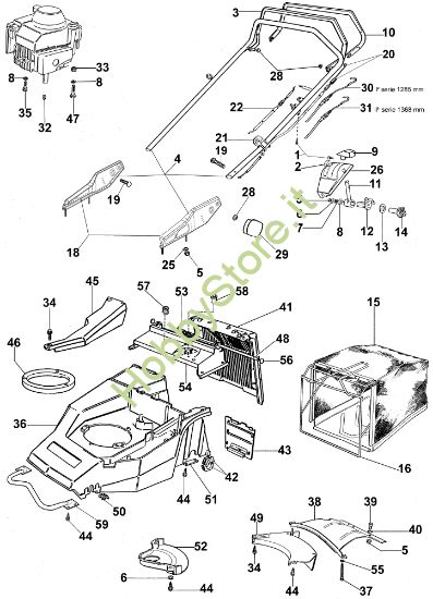 Picture of Manubrio tipo nuovo da Gennaio 2003 LUX 53 T Rasaerba