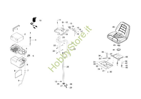 Picture of Serbatoio e sedile OM 105/17,5 H Cat. 2017 Trattorino