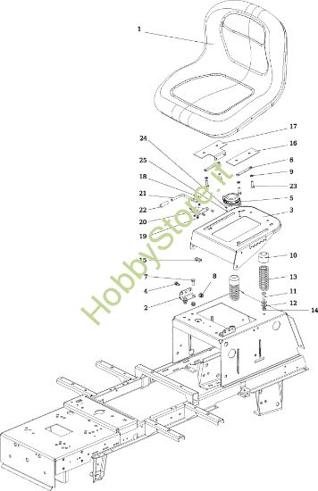 Picture of Cofano (1/2) OM 106/24 KH (K2400AVD V-Twin) Cat. 2017 Trattorino