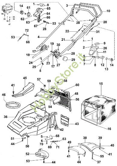 Picture of Manubrio tipo vecchio fino a Dicembre 2002 LUX 53 TVI Rasaerba