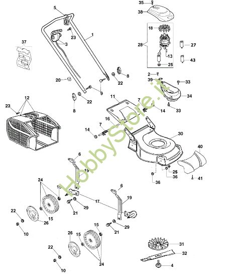 Picture of Esploso completo G 48 PE COMFORT PLUS (2018) Rasaerba