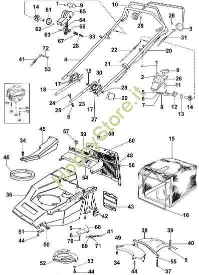 Picture of Manubrio tipo vecchio fino a Dicembre 2002 LUX 53 KVF Rasaerba