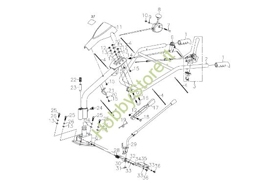 Picture of Manubrio MH 198 RK (K800 HC) Motozappa
