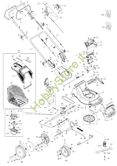 Picture of Esploso MAX 53 TK ALUMINIUM PRO (K800) (2018) Rasaerba
