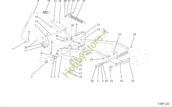 Picture of Regolazione piatto di taglio OM 107 L/16 KH (K1600AVD) Cat. 2018 Trattorino