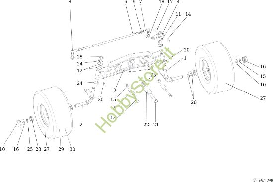 Picture of Assale anteriore OM 107 L/24 KH (K2400AVD V-Twin) Cat. 2018 Trattorino