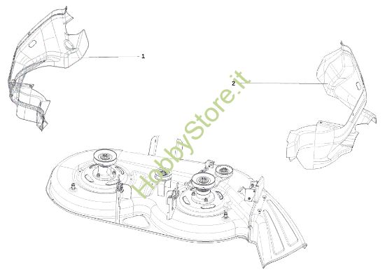 Picture of Piatto di taglio (2/2) OM 107 L/24 KH (K2400AVD V-Twin) Cat. 2018 Trattorino