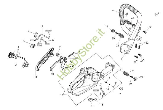 Picture of Serbatoio e impugnatura GS 45 (Euro 1) Motosega