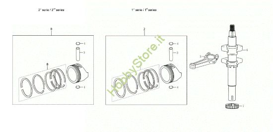 Picture of Albero e pistone GV 53 PK ALLROAD PLUS 4 (K655) EURO 5 Rasaerba