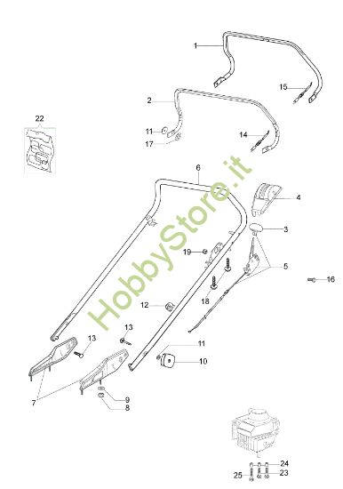 Picture of Manubrio LUX 55 TBD EURO 5 Rasaerba