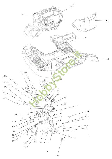 Picture of Cruscotto OM 124/24 KH (K2400AVD V-Twin - EURO5) Cat. 2019 Trattorino