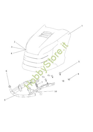 Picture of Cofano (2/2) OM 124/24 KH (K2400AVD V-Twin - EURO5) Cat. 2019 Trattorino