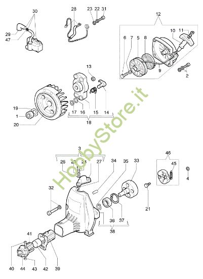 Picture of Avviamento e frizione 750 T Decespugliatore