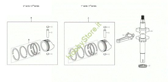 Picture of Albero e pistone G 53 TKE COMFORT PLUS (K655LI) EURO 5 Rasaerba