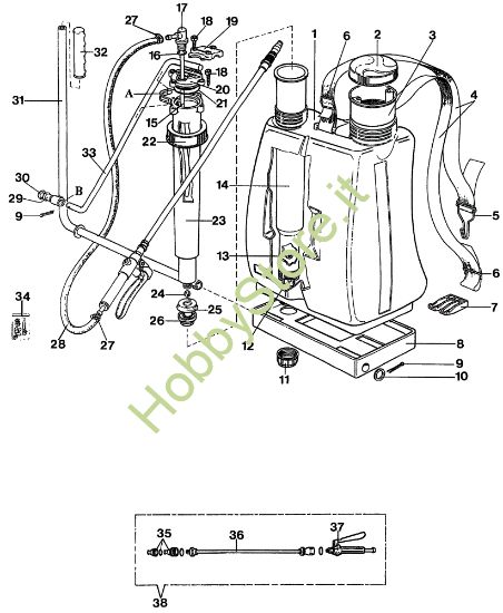 Picture of Esploso completo 21 L Macchina per irrorazione