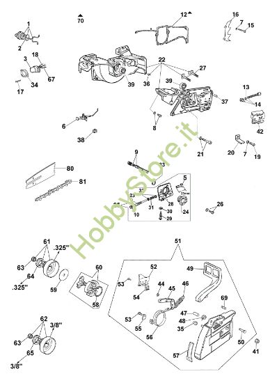 Picture of Basamento e freno GS 630 Motosega