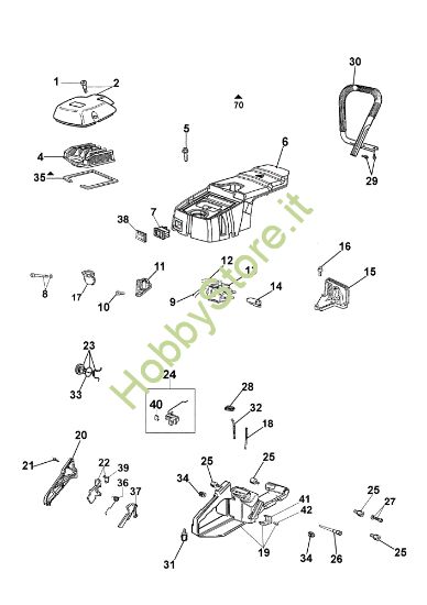 Picture of Serbatoio e filtro aria GS 630 Motosega