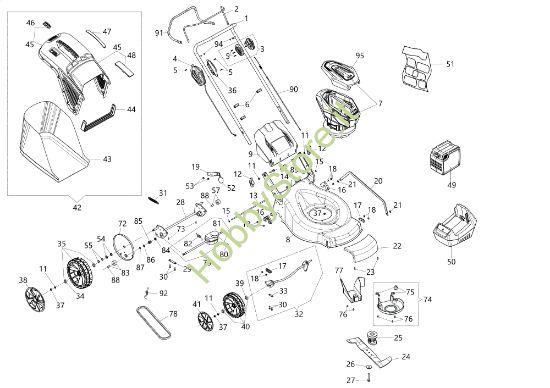 Picture of Esploso completo Gi 44 T Rasaerba