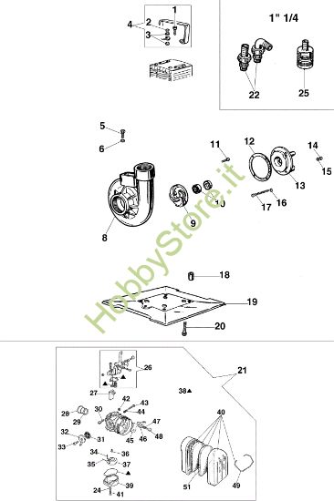 Picture of Gruppo pompa e carburatore SC 23 Motopompa