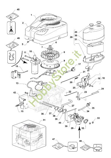 Picture of Avviamento, carburatore e filtro aria OM 108L/16 K Cat. 2021 Trattorino