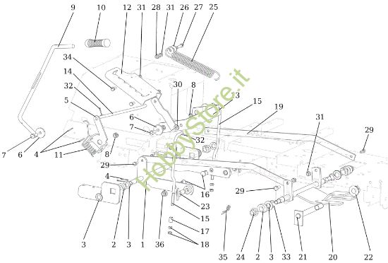 Picture of Regolazione piatto di taglio OM 92/16KH (K1600AVD) Cat. 2021 Trattorino
