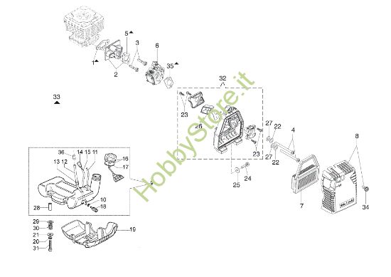 Picture of Serbatoio e filtro aria 741 50Y Decespugliatore