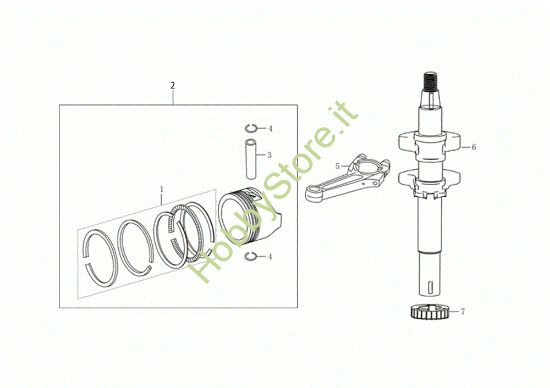 Picture of Albero e pistone G 48 TK ALLROAD PLUS 4 (K655) EURO 5 50Y Rasaerba