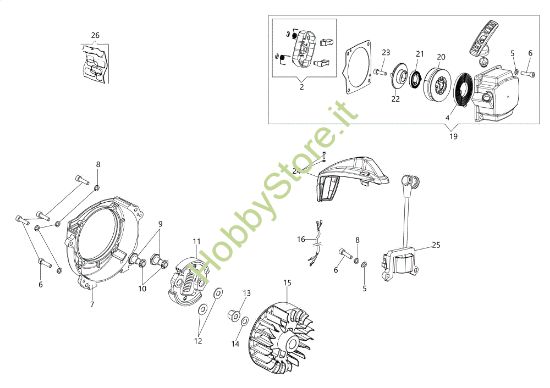 Picture of Avviamento e frizione BCH 50 BP (SEMAK) Decespugliatore