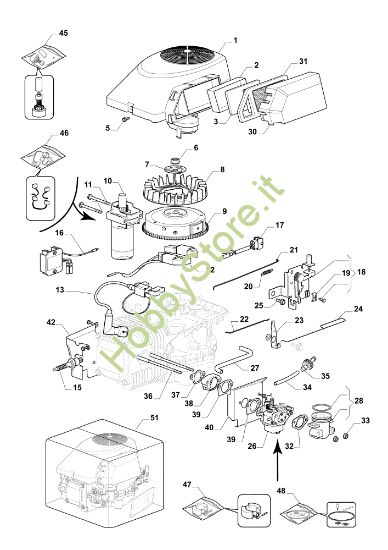 Picture of Avviamento, carburatore e filtro aria OM 98L/12,5 K M Cat. 2022 Trattorino