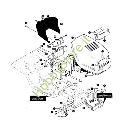 Picture of Cofano anteriore MARATHON 12.5 - (2°Sr.) Trattorino - 2ª serie (da Ottobre 98)