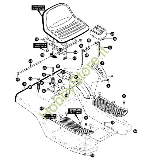 Picture of Plancia sedile MARATHON 12.5 - (2°Sr.) Trattorino - 2ª serie (da Ottobre 98)