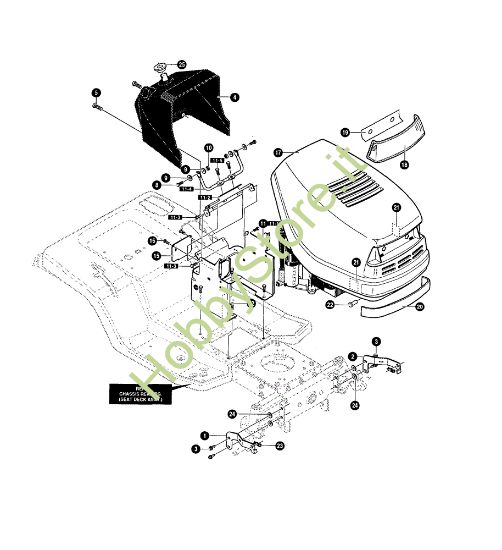 Picture of Cofano anteriore MARATHON 15.5 - (1°Sr.) Trattorino - 1ª serie (fino a Settembre 98)