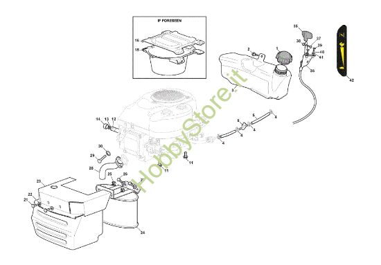 Picture of Serbatoio, marmitta e protezioni GLX 20-108HS Trattorino