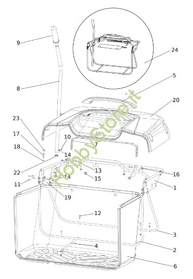 Picture of Sacco raccoglierba OM 106/24 KH (K2400AVD V-Twin - EURO5) Cat. 2023 Trattorino