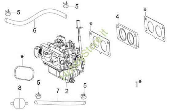 Picture of Carburatore OM 106/24 KH (K2400AVD V-Twin - EURO5) Cat. 2023 Trattorino