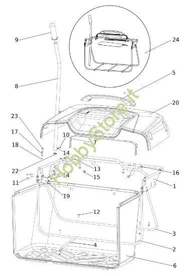 Picture of Sacco raccoglierba OM 124/24 KH (K2400AVD V-Twin - EURO5) Cat. 2023 Trattorino