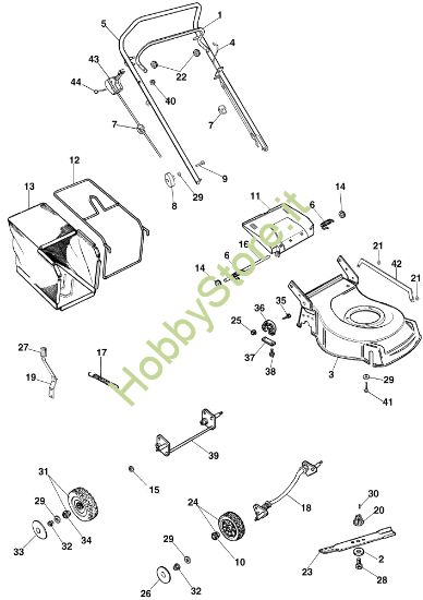 Picture of Esploso completo G 48 PBQC Rasaerba