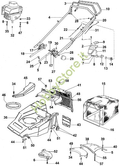 Picture of Manubrio tipo vecchio fino a Dicembre 2002 LUX 53 TJ Rasaerba