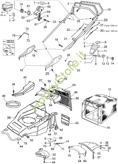 Picture of Manubrio tipo nuovo da Gennaio 2003 LUX 53 VBTE Rasaerba