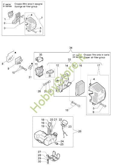 Picture of Serbatoio e filtro aria 453 BP Decespugliatore