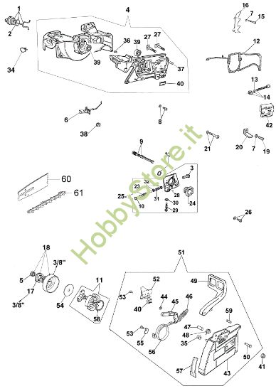 Picture of Basamento e freno 965 HD Motosega