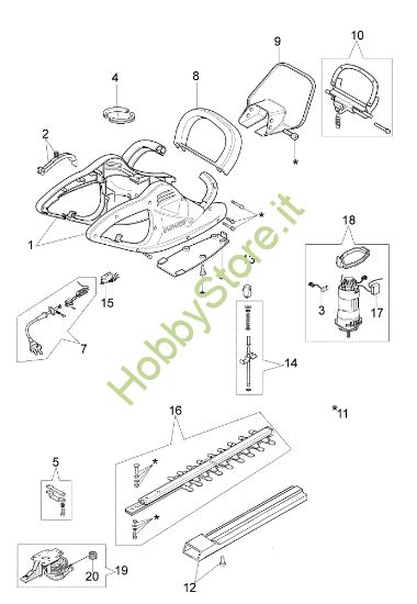 Picture of Esploso (Fino a 5947020000) HTE 601 Tagliasiepi elettrico