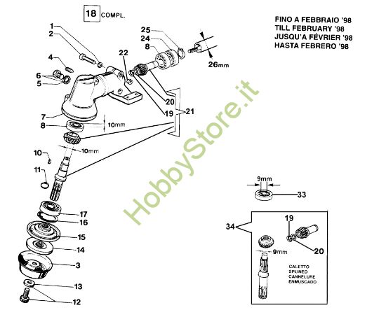 Picture of Scatola ingranaggi fino al 02/98 727 D Decespugliatore