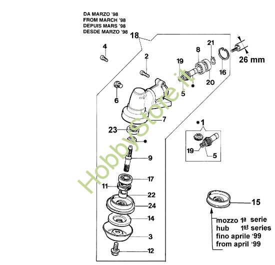Picture of Scatola ingranaggi dal 03/98 727 D Decespugliatore