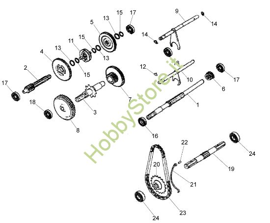 Picture of Ingranaggi (Cambio) MH 210R (EN709) Motozappa