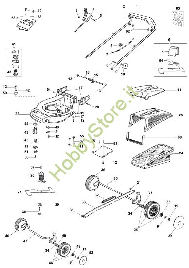 Picture of Esploso completo MAX 48 PBX Plus-Cut Rasaerba