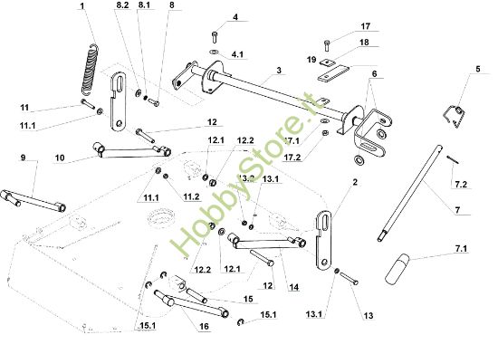 Picture of Regolazione piatto di taglio APACHE 92 Cat.2005 Trattorino