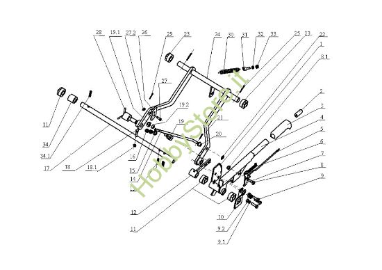 Picture of Regolazione piatto di taglio OM 104J/15,5H Cat.2005 Trattorino